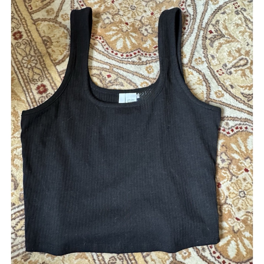 Tilly's $39 Women's Large L/12 Basic Black Ribbed Cropped Tank Crop Top Stretch